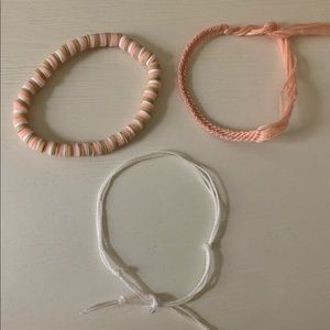 Peaches and cream three piece bracelet set